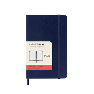 Moleskine 2025 Daily Pocket Planner - Sapphire Blue, Soft Cover