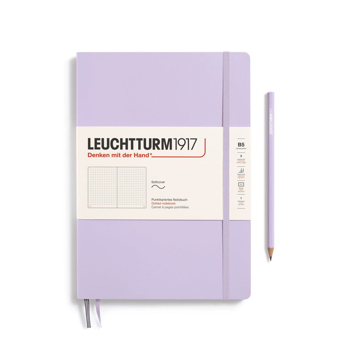 LEUCHTTURM1917 Notebook Composition B5 Softcover - Lilac, Dotted