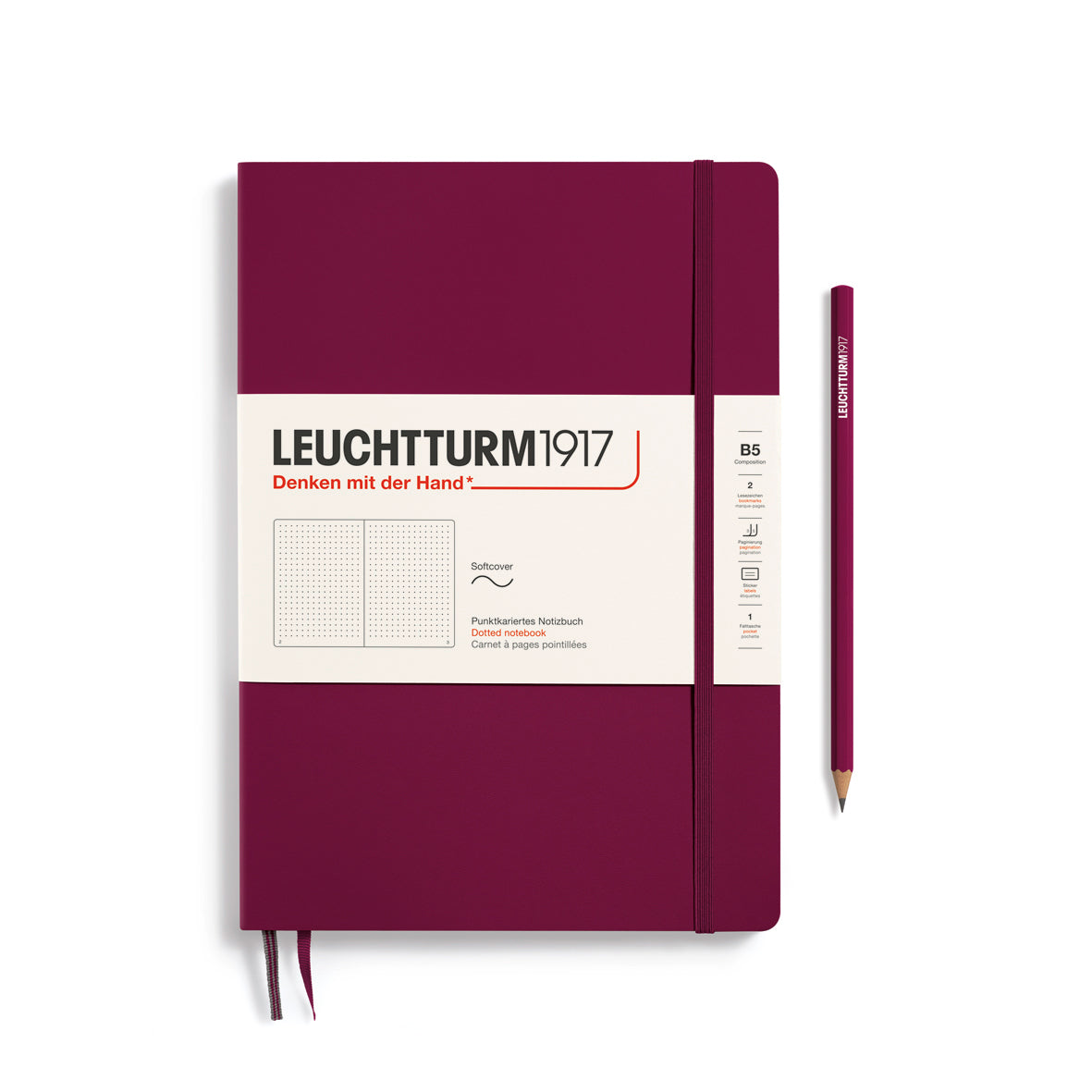 LEUCHTTURM1917 Notebook Composition B5 Softcover - Port Red, Dotted