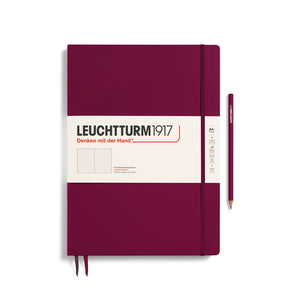 LEUCHTTURM1917 Notebook Master A4+ Slim Hardcover - Port Red, Dotted