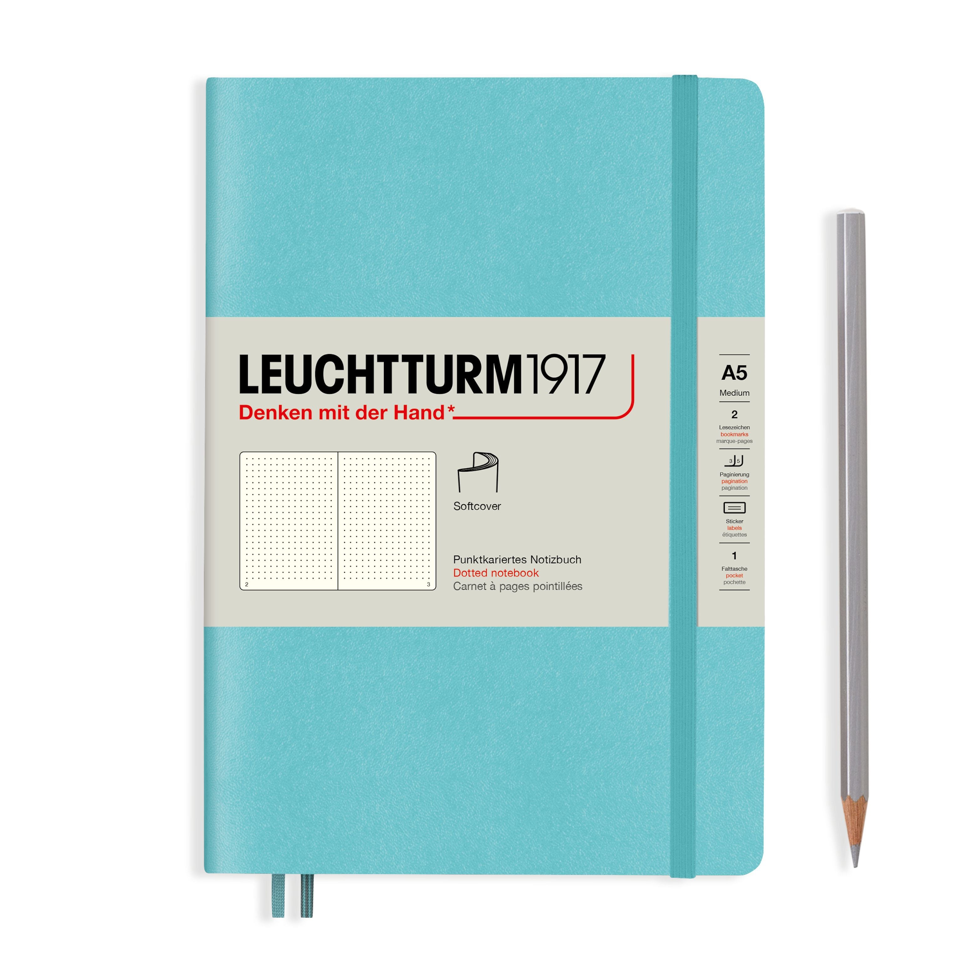 LEUCHTTURM1917 Notebook Medium A5 Softcover - Aquamarine, Dotted