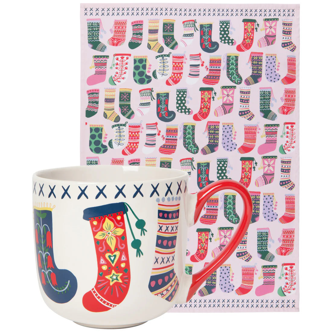 Mug and Dishtowel Set - Winter Woolens