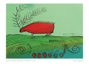 Indigenous Collection Art Card - Red Caribou Eating Grass