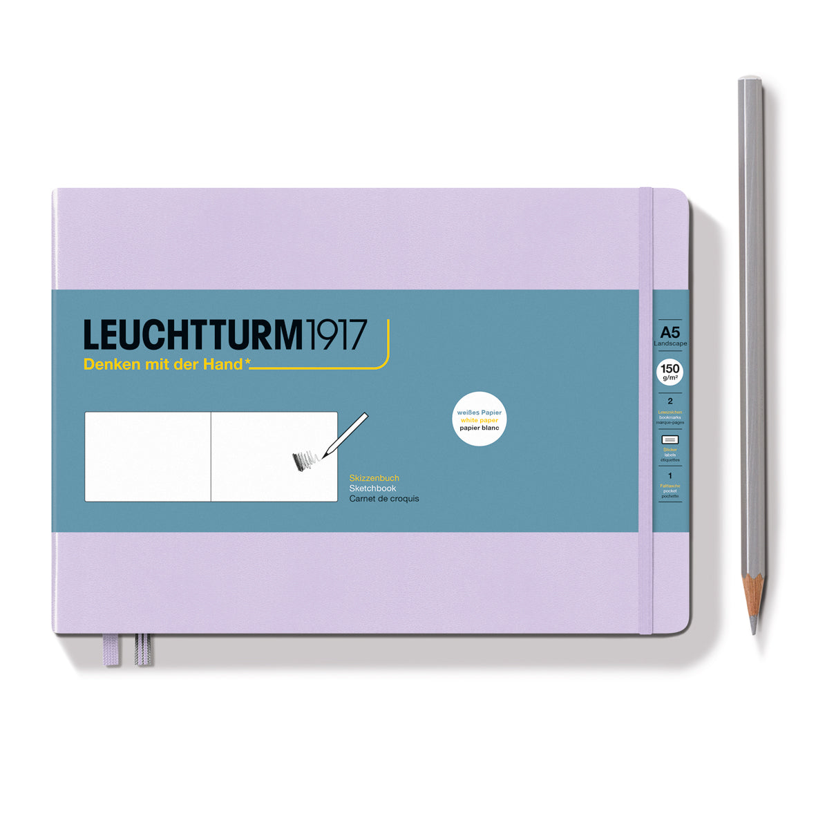 LEUCHTTURM1917 Sketchbook Medium A5 Hardcover - Lilac, Landscape