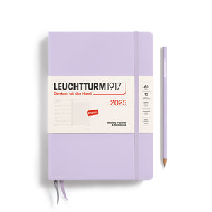 LEUCHTTURM1917 2025 A5 Weekly Planner With Dot Grid Notes - Lilac, Hard Cover