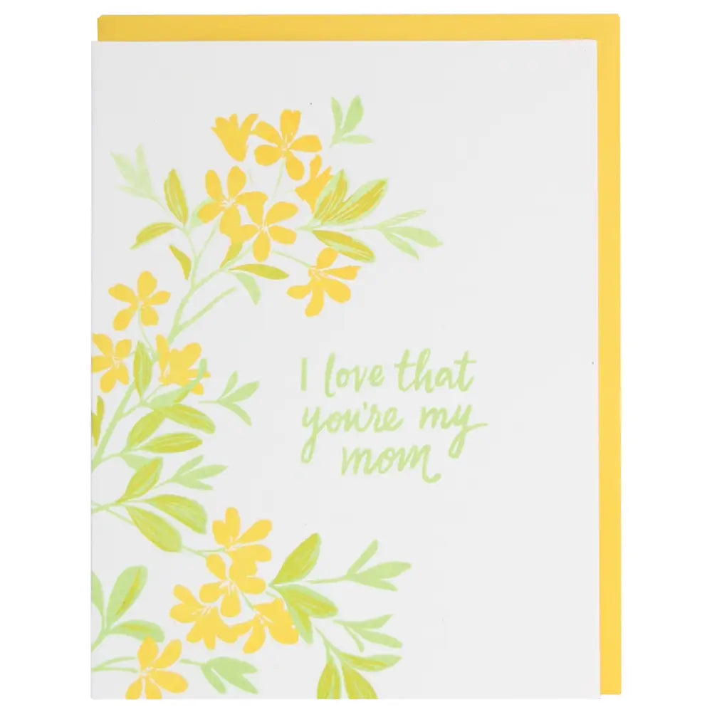 Smudge Ink Greeting Card - Yellow Blossom