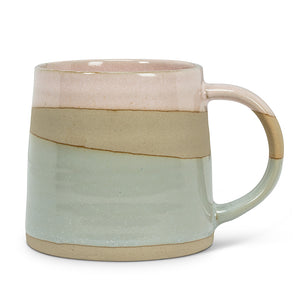 Ceramic Mug - Pink + Blue Rustic