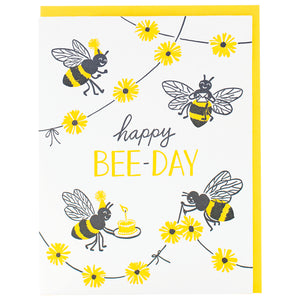 Smudge Ink Greeting Card - Bee Party