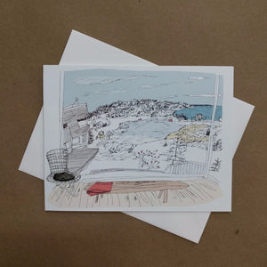 Emma Fitzgerald Greeting Card - Winter Porch View of Rose Bay