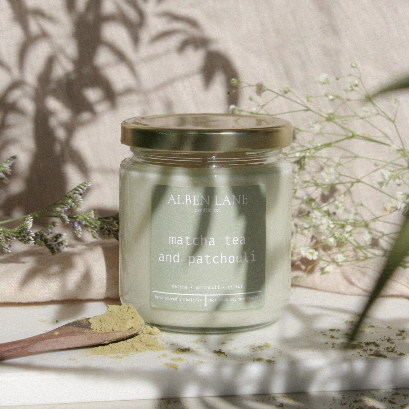 Alben Lane Candle Co. Jar Candle - Matcha Tea & Patchouli