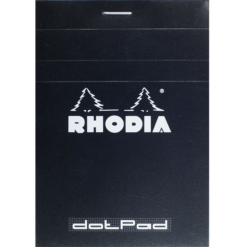 Rhodia Notepad Stapled No 12 Dot Grid - Black