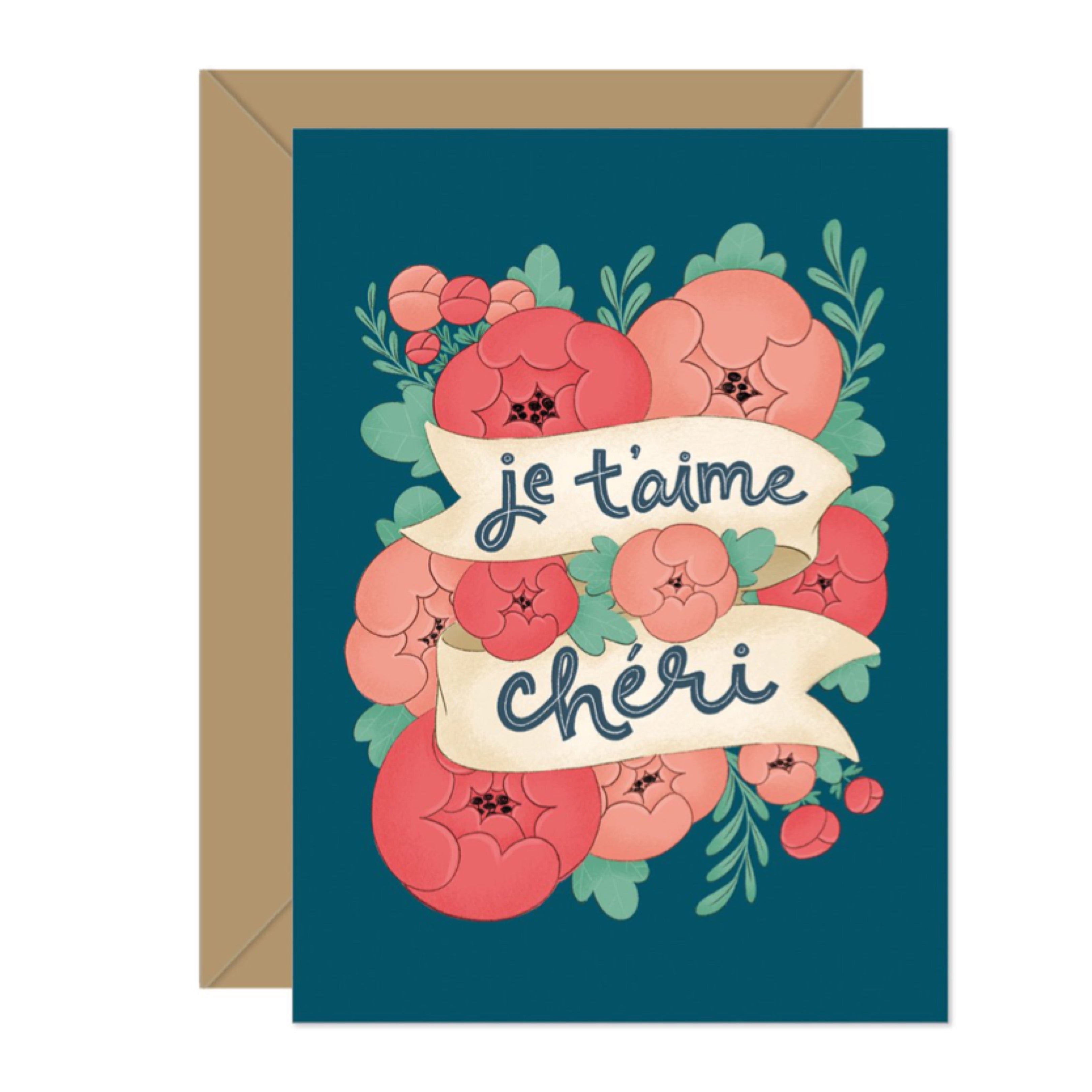 Hello Sweetie Design Greeting Card - Je T'aime Cheri